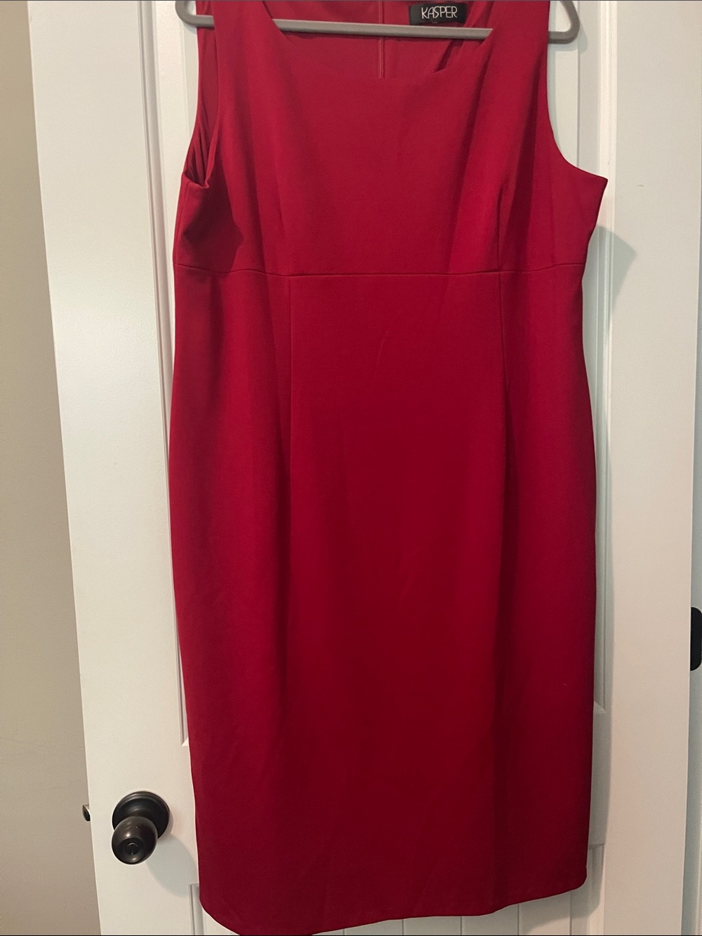Kasper Red Sleeveless Sheath Dress